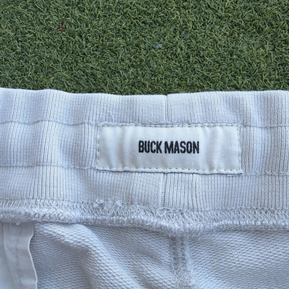Buck Mason Sweatpants Mens XL Cream Tapered Joggers Casual Cotton Minimalist
